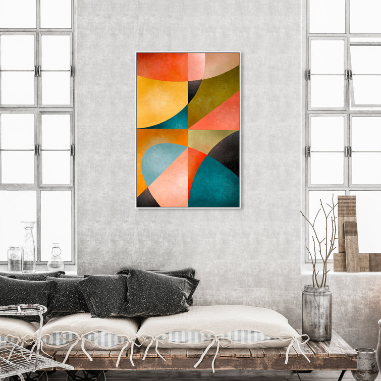 Colorful Modern Colorful Modern Large Geometric Figures On Canvas by Oliver  Gal Print